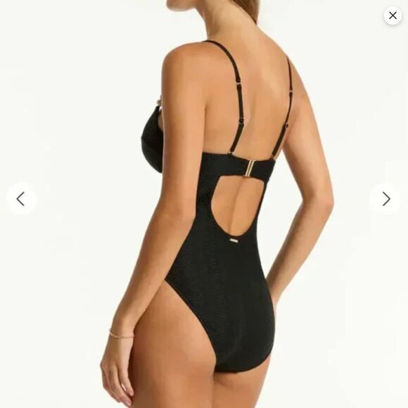 Sea Level Australia Caracus Balconette One Piece in Black Size 6 - Picture 2 of 7